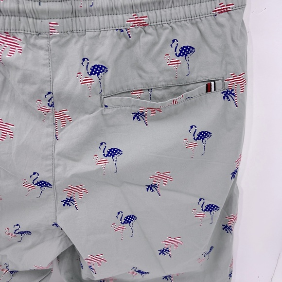 DENIM & FLOWER, RICKY SINGH, GREY WITH FLAMINGO & PALM TREES IN US FLAG, SIZE 32 - Picture 7 of 16